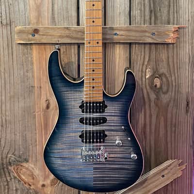 Suhr Modern Plus, Faded Trans Whale Blue Burst, Roasted Maple Neck image 1