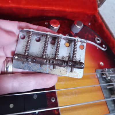 VINTAGE 1963 PRE-CBS FENDER BASS BRIDGE - JAZZ, PRECISION w/  SCREWS (read description).   image 4