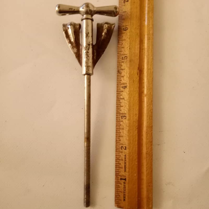 Ludwig/WFL 6"Nickel Bass Drum Bow-Tie Tension T-Rod+Claw Vintage50s Keystone USA image 1
