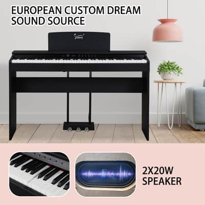 Glarry 88-Key Home Full Weighted Keyboards Hammer-action Keyboard Digital Piano - Black image 2