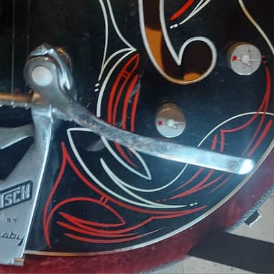 Gretsch Silver Falcon 1970s-1990s - Black w/pinstriping image 3