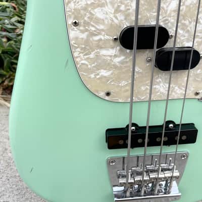 2020 Fender American Performer Mustang Bass Satin surf green image 7