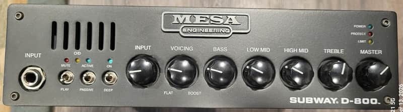 Mesa Boogie Subway D-800 800-Watt Bass Amp Head 2015 - Present - Black image 1