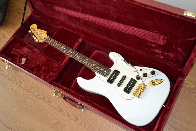 Custom Build Strat-Style P90-S-P90 Guitar - Transparent White image 1