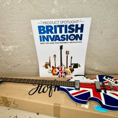 NOS Hofner HI-BB-UNJK Ignition Violin Bass with Union Jack UK Flag ~2014 image 3