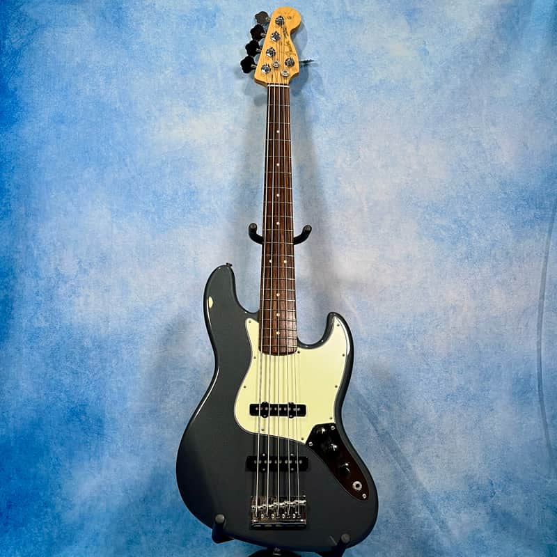 Fender MIJ Hybrid '60s Jazz Bass V 2020 Charcoal Frost Metallic image 1