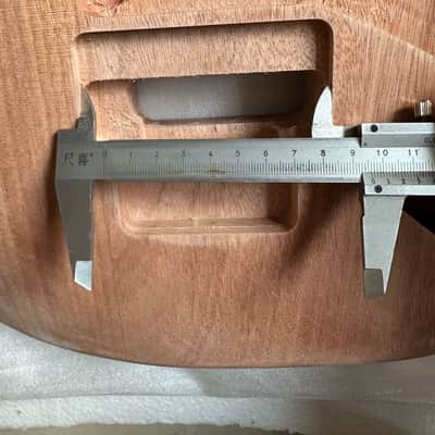 Mahogany Wood HSH Guitar Strat Style Body, with Double Locking Bridge Routing image 4