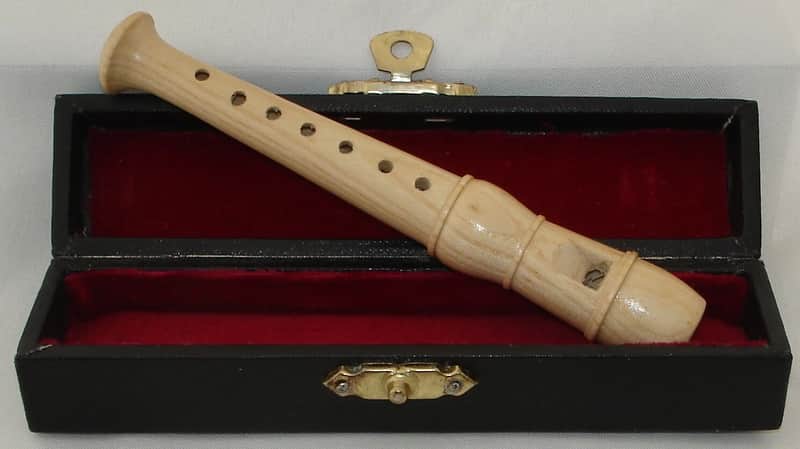 Handmade Wooden Mini Recorder Flute – 4.6" Woodwind Musical Instrument with Case image 1