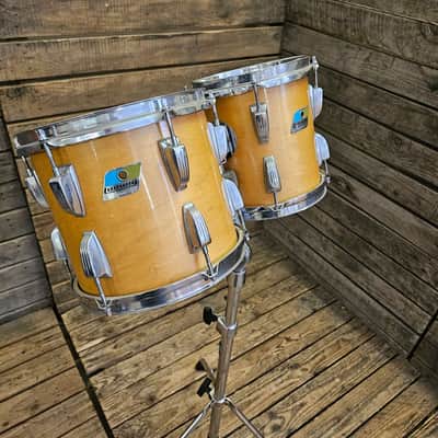 Ludwig USA 8" And 10" Tom Drum Set Thermogloss Natural Inc Stand USED! RK89L120526 image 2