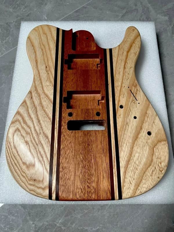 AAAAA Handcrafted 9-Piece Guitar Body Ash & Mahogany Satin Natural Wood Grain image 1