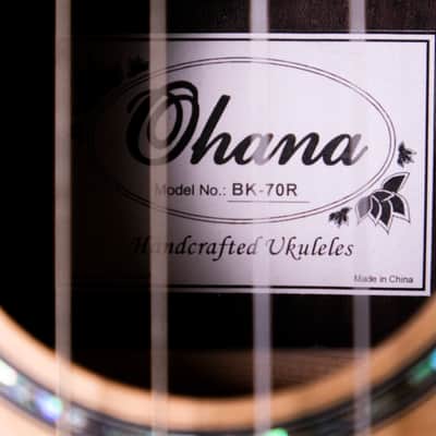 Octave  Ukulele - Ohana  BK 70R  - Solid Spruce / Laminate Rosewood "Trudy Blue" w/ case image 4