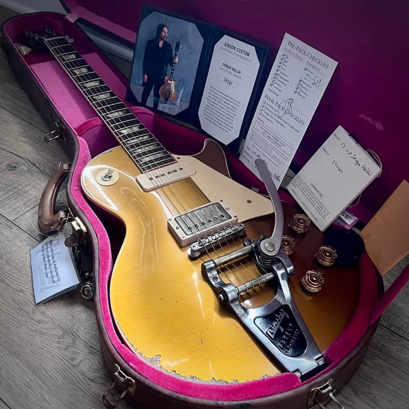 Gibson Custom Shop Murphy Lab Sergio Vallin '55 Les Paul Goldtop with Bigsby 2022 - 2024 - Aged Gold image 1