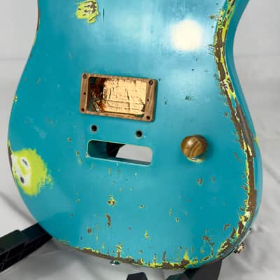 Warmoth Strat Style Electric Guitar Body - Custom Washed Blue image 8