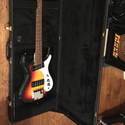 Vintage early 70's Univox Hi-Flier Bass Sunburst with Fitted Hard Case image 22