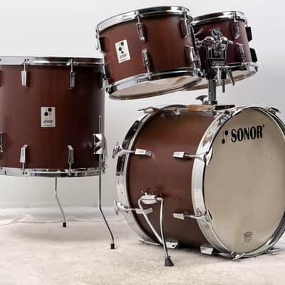 Sonor 20/12/13/16" Early 80's Phonic Drum Set - Red Mahogany Veneer image 2
