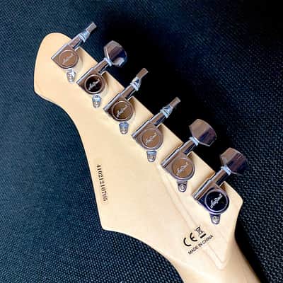 Aria Pro II Jet B’tone Baritone Guitar 2021 See-Through Vintage White image 10