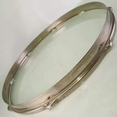 Leedy 14"Double-Flange Stick-Chopper Snare Drum/Tom Batter Rim/Hoop Nickel-Brass image 2