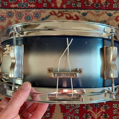 Vintage 1950s Ludwig No. 491 Pioneer 5x14" Snare Drum in Blue/Silver Duco Lacquer image 4