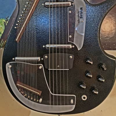 Jerry Jones Guitars 2007 Electric Sitar with custom hard case - Black Crackle image 2