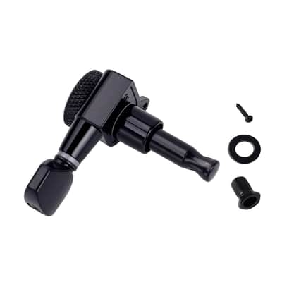 6R Guitar Locking String Tuning Pegs 18:1 Ratio Sealed Guitar Tuning Keys Machines with 45 Degree Fixing Tag for Strat ST Tele Electric Guitar Pack of 6 JT/ZSJXQ-01 Black image 6