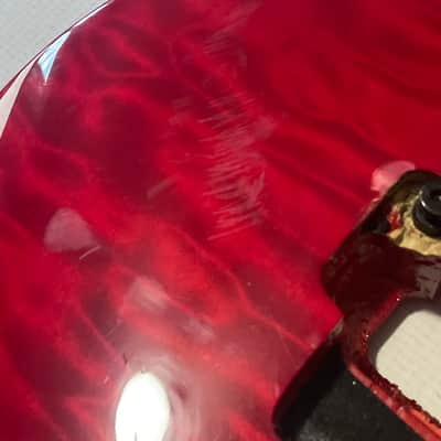 2000's Korean Ibanez RG320QS Red Quilt Sapele Top Basswood Guitar Body Edge Pro II Tremolo Ready image 4
