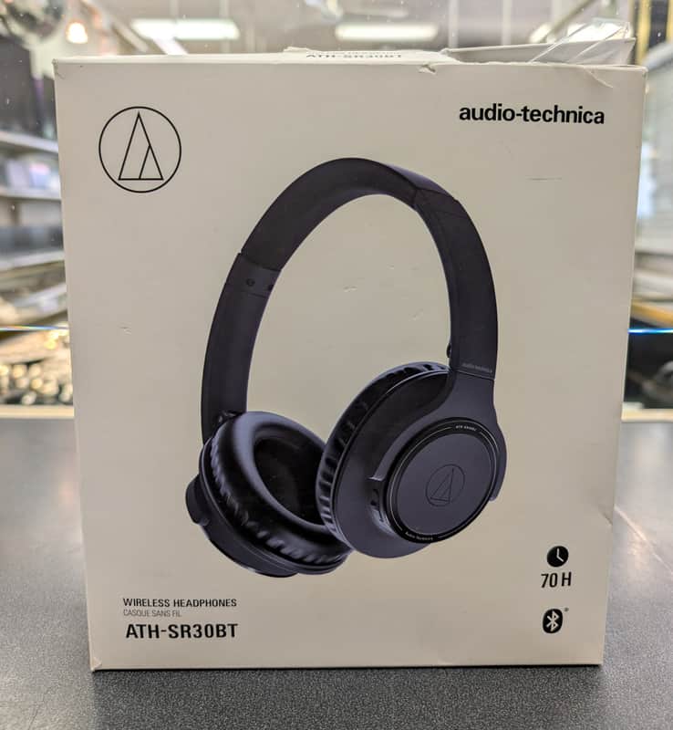 Audio-Technica ATH-SR30BT Bluetooth Headphones Black Open Box 70