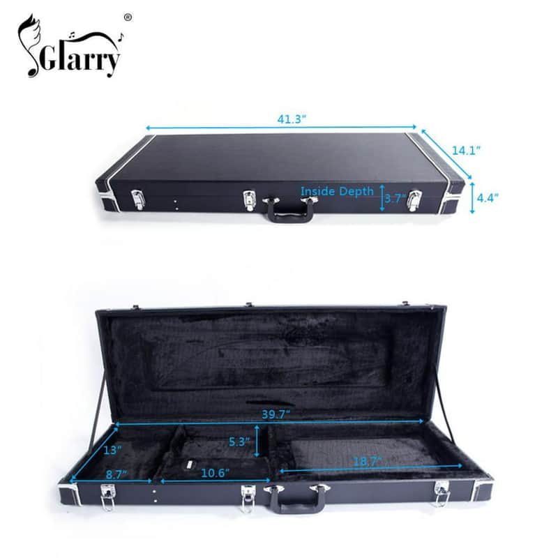 New OEM Flat Surface Simple Style Electric Guitar Hard Shell Case Black 2023 image 1