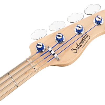 Sadowsky MetroLine 24-Fret Modern Bass-Swamp Ash Body-4 String-Ocean Blue Transparent Satin image 7