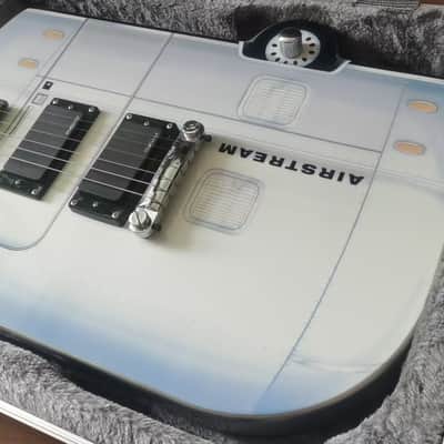 DEMO VIDEO Epiphone Airscreamer (US Customers Tax included in shipping price) 2003 - Metallic Silver with Airstream Graphic image 3