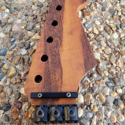 Warmoth Strat Neck, Partly Loaded, Rare Flamed Goncalo Alves, Stainless Frets, Floyd Rose Nut image 1