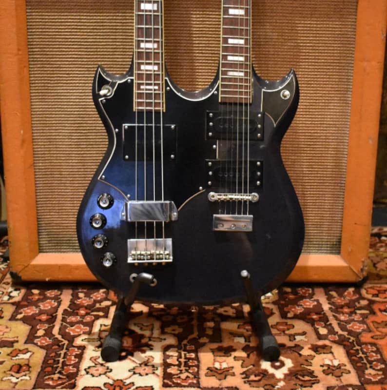 Vintage 1970s Baro Double Neck 4/6 String Guitar Bass Custom Luthier Instrument Gibson Style image 1