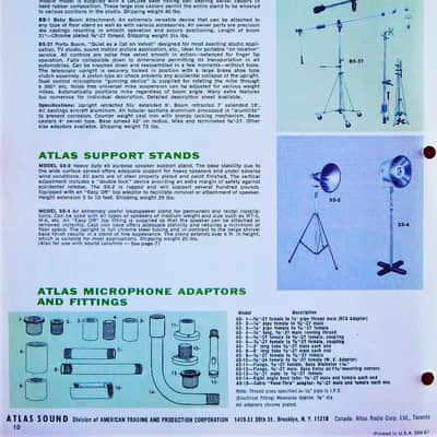 Vintage RARER 1960's Atlas Corp MS25 model microphone floor stand MS10C MS12C MS20 Johnny Cash # 1 image 2