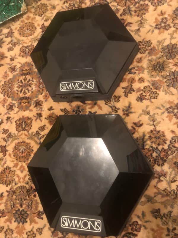 pair of genuine vintage Simmons SDS  pads 1985 Black image 1