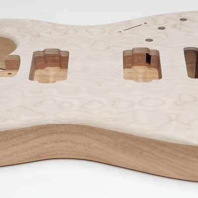 Shepard Custom Guitars Custom Stratocaster Body Semi-hollow Backroute F Hole Optional Quilted Maple Top On 1pc Mahogany 2026 - Unfinished image 6