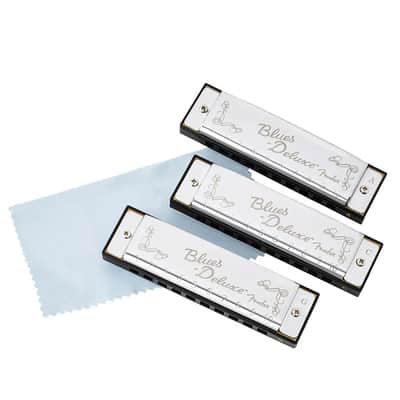 Fender Harmonica Blues Deluxe Mouth Organ 3 Pack With Case Key C-G-A image 4