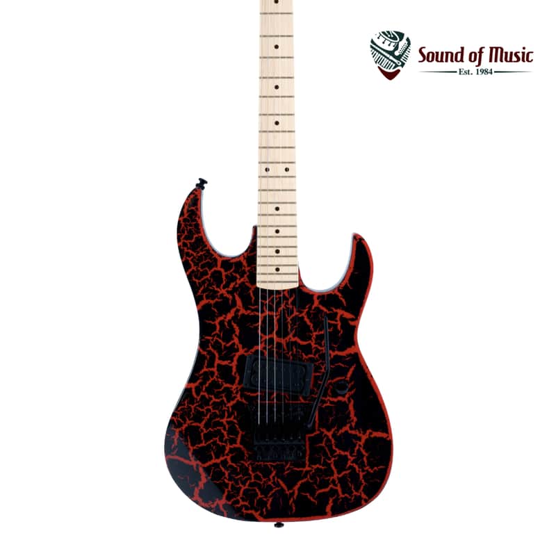 B.C. Rich Gunslinger Retro II Electric Guitar W/Floyd Rose - Red Crackle image 1