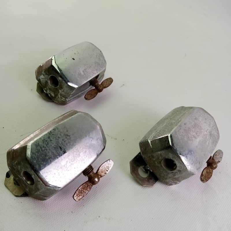 Premier 3x Floor Tom Drum Leg Mounts Set Elite Diamond Chrome Vintage60s England image 1