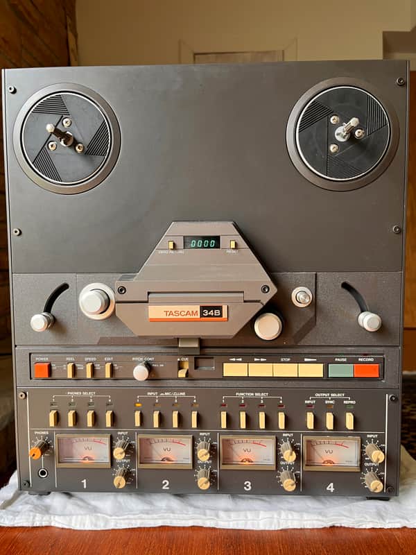 TASCAM 34B 1/4" 4-Track Reel to Reel Tape Recorder 1989 - 1997 - Black image 1