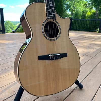 Taylor 814ce-N 2019 Grand Auditorium Classical Nylon Acoustic-Electric Guitar (with Case) - Natural image 2