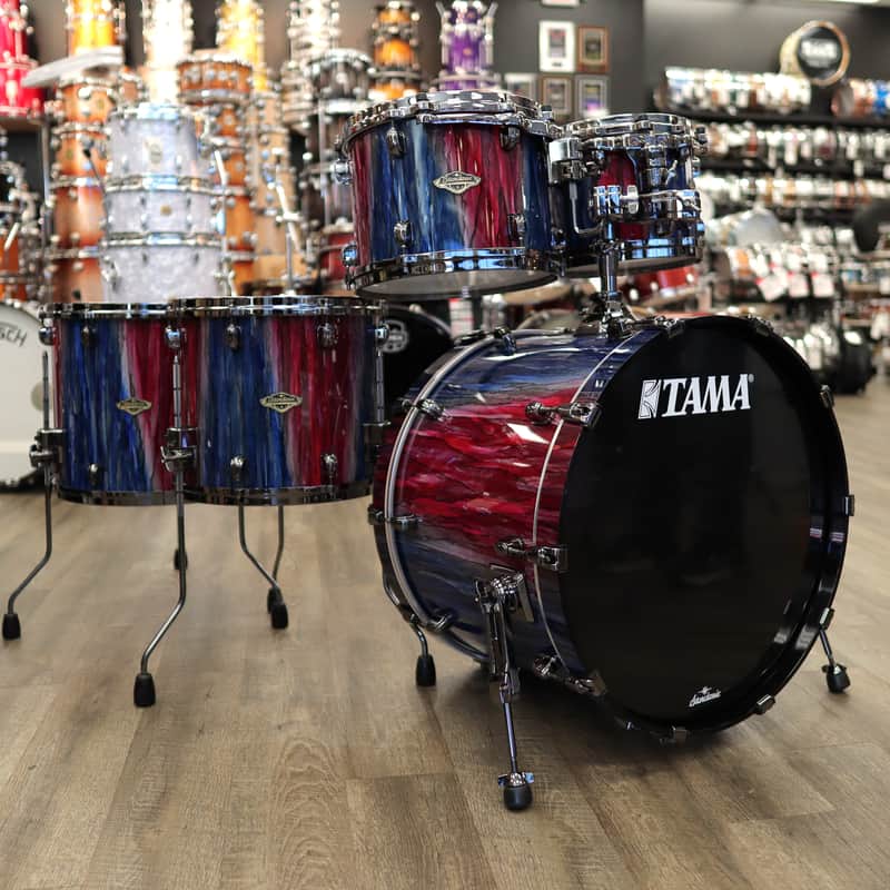 Tama Starclassic Walnut/Birch 5-piece Shell Pack 10/12/14/16/22 (Crimson Saphire Cascade w/ Black Nickel Hardware) image 1