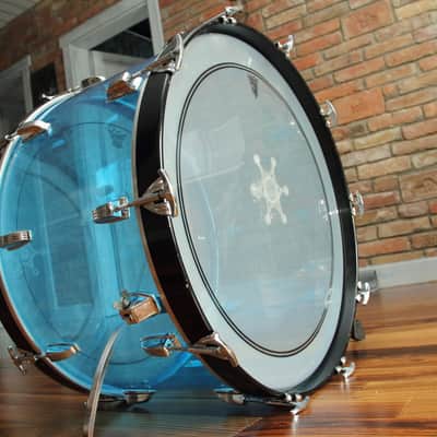 Ludwig Vistalite 70s Bass drum 24x14 blue acrylic image 13