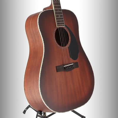 Fender PD-220E Dreadnought, All Mahogany, Ovangkol Fingerboard, Aged Cognac Burst (RP) image 4