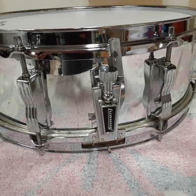 Ludwig L-600 S/L Series 5x14" 8-Lug Wood Snare Drum with Rounded Blue/Olive Badge 1984 - 1988 - Chrome image 5