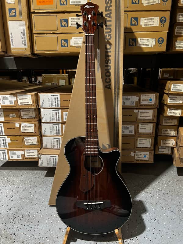Ibanez AEGB24E AEG Acoustic-electric Bass Guitar - Mahogany Sunburst High Gloss image 1