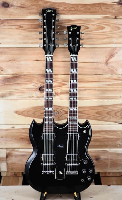 Gibson SLASH 1966 EDS-1275 DOUBLENECK - SIGNED/AGED 2019 - Black image 1