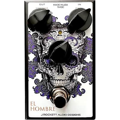 J.Rockett  Audio Designs EL Hombre Overdrive Effects Pedal New - SILVER , PURPLE , & WHITE image 5