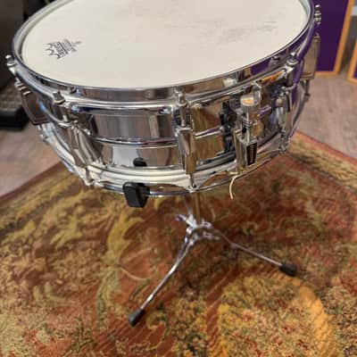 1970s Ludwig LM400 Supraphonic 14x5 Snare Drum Blue Olive Badge #840847 image 3