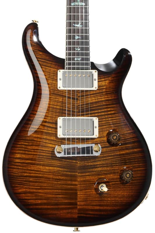 PRS Wood Library McCarty 10-Top Electric Guitar - Black Gold Burst/Natural Binding image 1