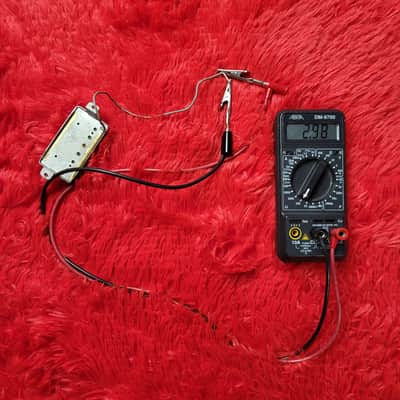 Unknown Brand Pair of Chrome Covered "Faux Buckers" Humbuckers - Possibly 1970's - 2000's - 2.98K and 3.06K - Ceramic Magnet - 49.5mm Pole Spacing - Possibly From Japan MIJ image 19