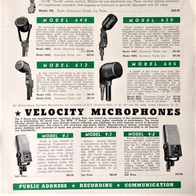 Vintage RARER 1940's Electro-Voice 630 Omnidirectional Dynamic Microphone Hi Z harp mic HAM radio w cable 605 664 image 2